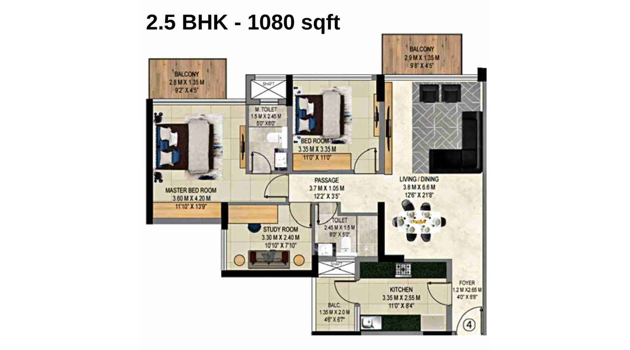 9PBR-Floor-Plan-B1-2.5-BHK-1080-sqft