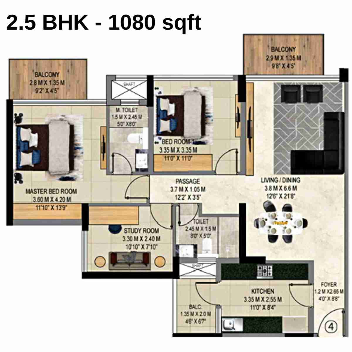 9PBR-Floor-Plan-B1-2.5-BHK-1080-sqft