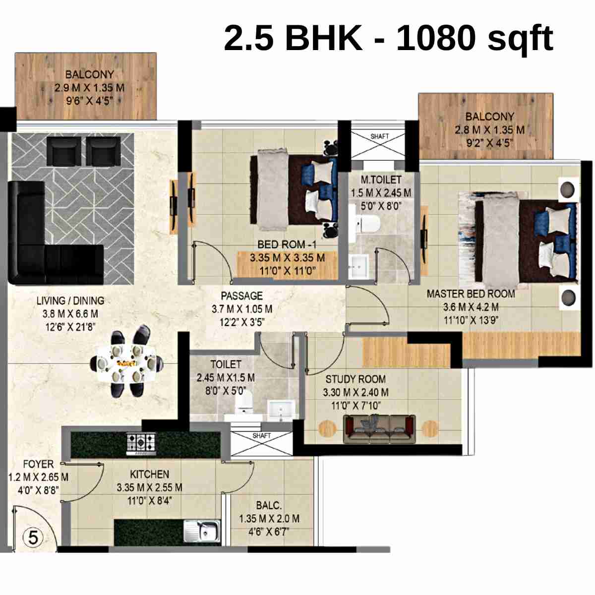 9PBR-Floor-Plan-B2-2.5-BHK-1080-sqft